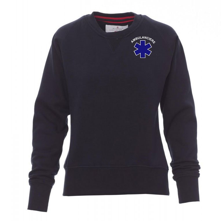 Sweat Col Rond Femme The Black Dog - Bleu Délavé, Taille XS, Coton