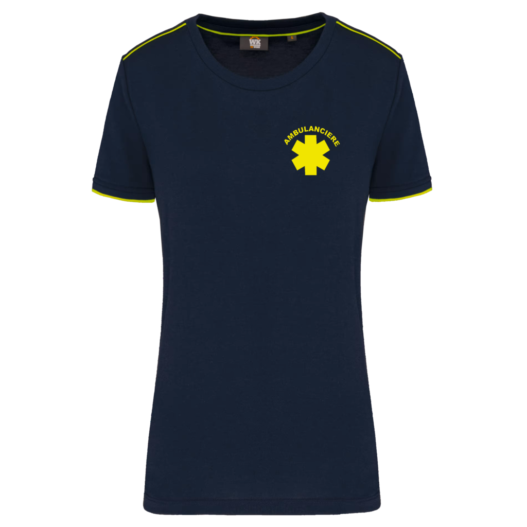 T-shirt liner Ambulancière fluo